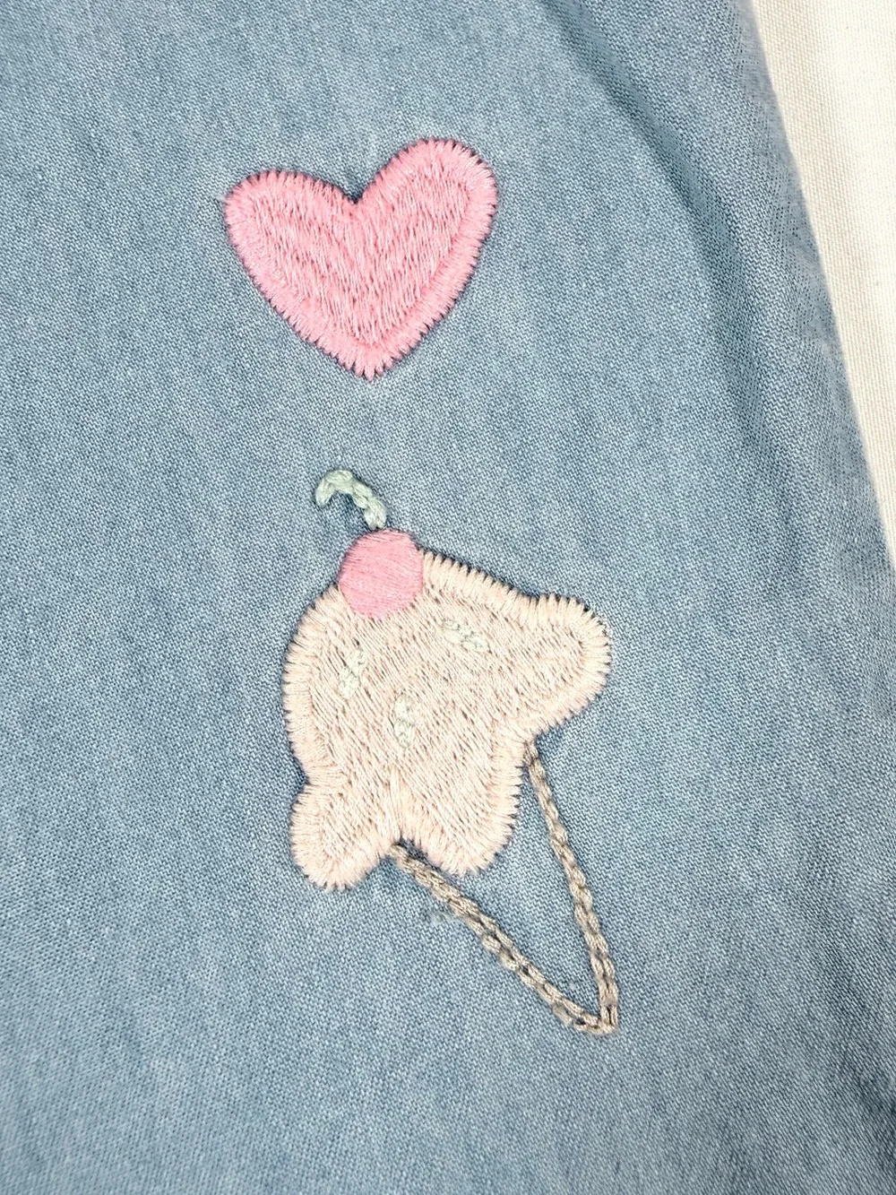 CARTER’S Girls Chambray Ice Cream Cherry Bubble Romper 12M Cottagecore Sweet